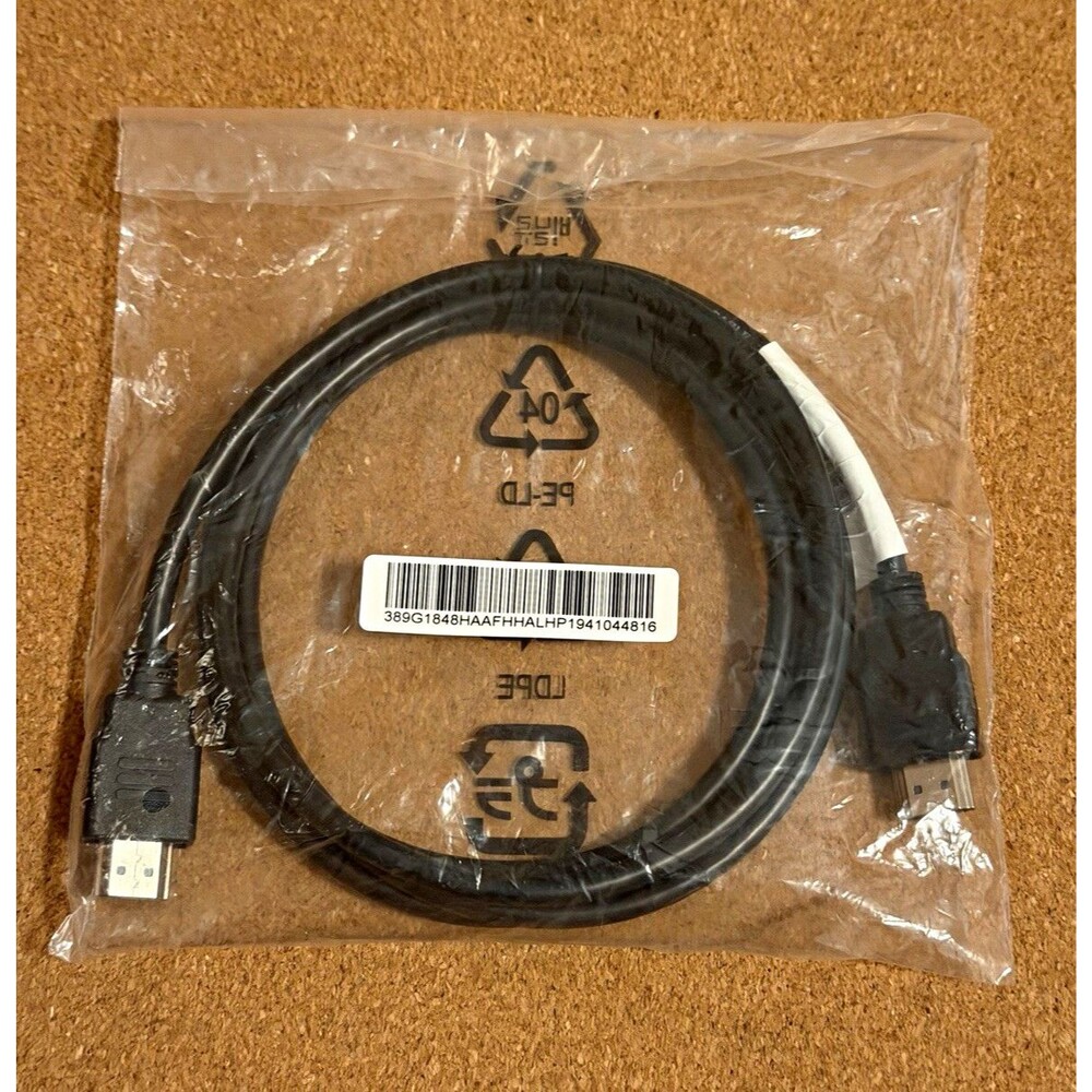 DisplayPort to DisplayPort Cable, Male to Male, 6 ft, Round, Black, 1:1